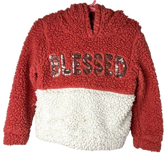 Kids girls fuzzy super soft Blessed hoodie - Picture 1 of 5